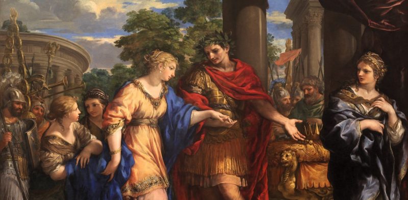 this work depicts julius caesar and cleopatra at a banquet